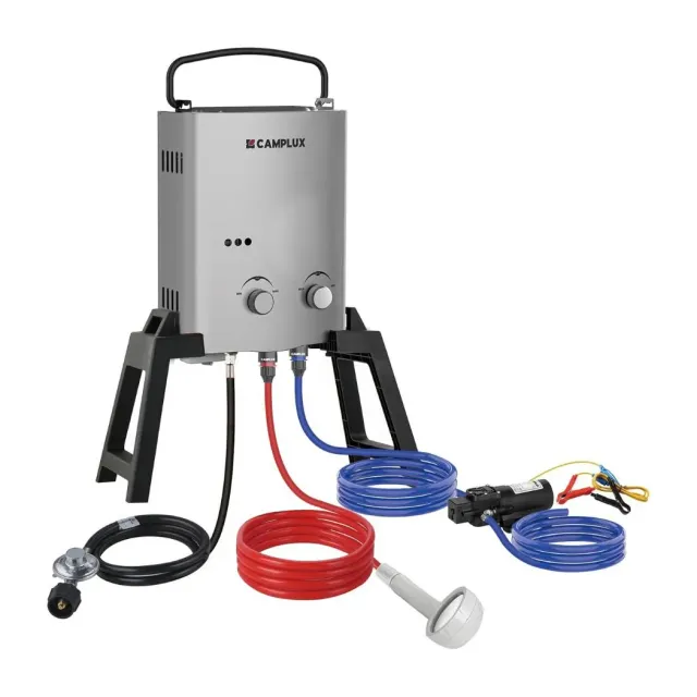Camplux AY132 Chauffe-eau portable gaz 5L gris avec pompe