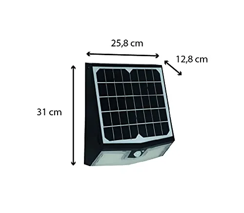 Voltman Eos VOM69213 applique solaire noir détecteur 1500 Lm