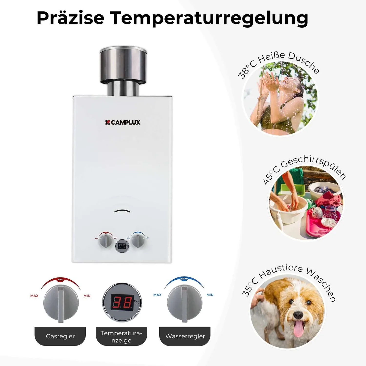 Camplux BW264C chauffe-eau gaz extérieur 10L 50 mbar