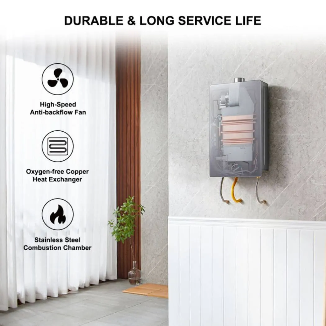 Camplux 4.22 GPM chauffe-eau gaz sans réservoir propane gris