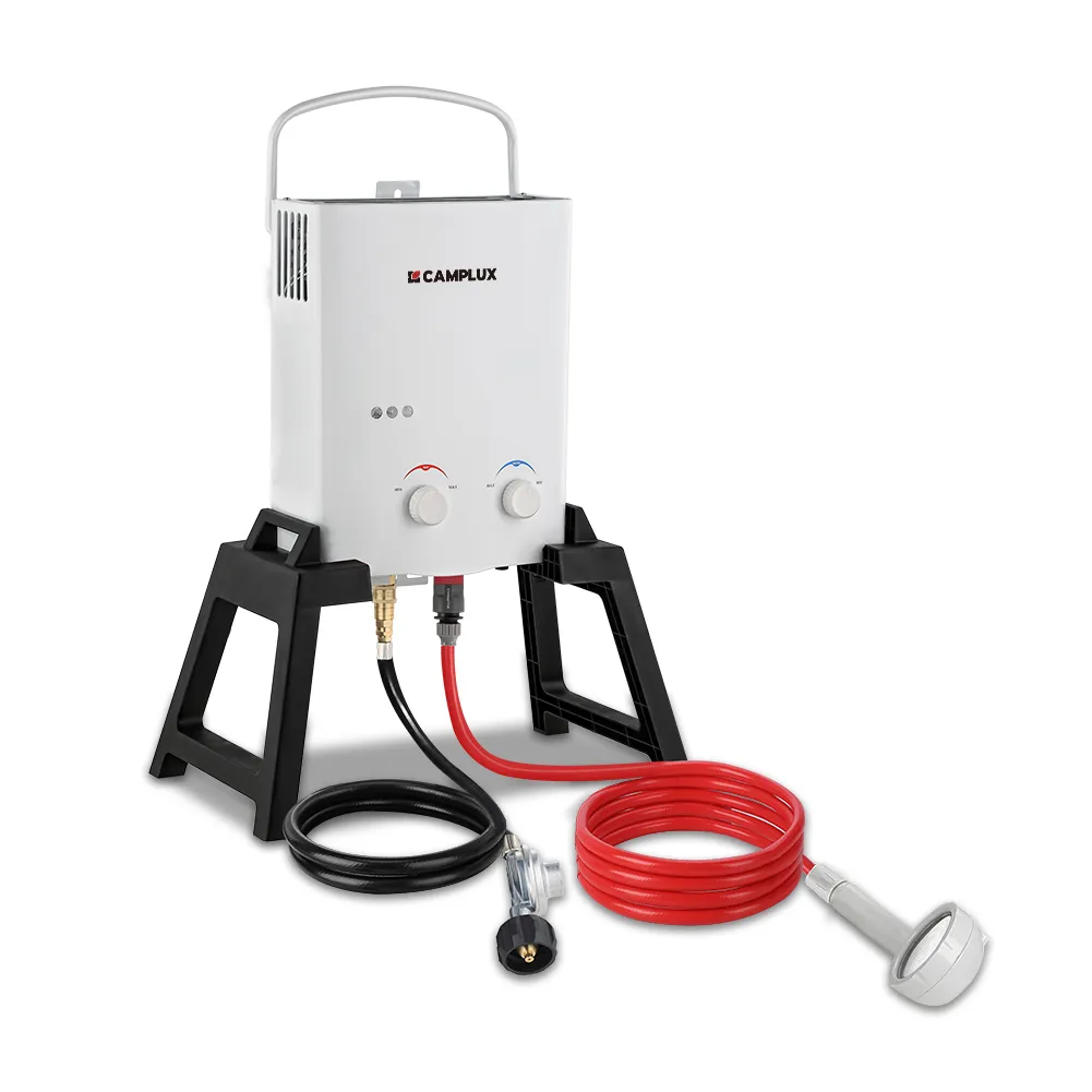 Camplux Kit Camping-Car Chauffe-Eau Gaz Douche Extérieure Blanc