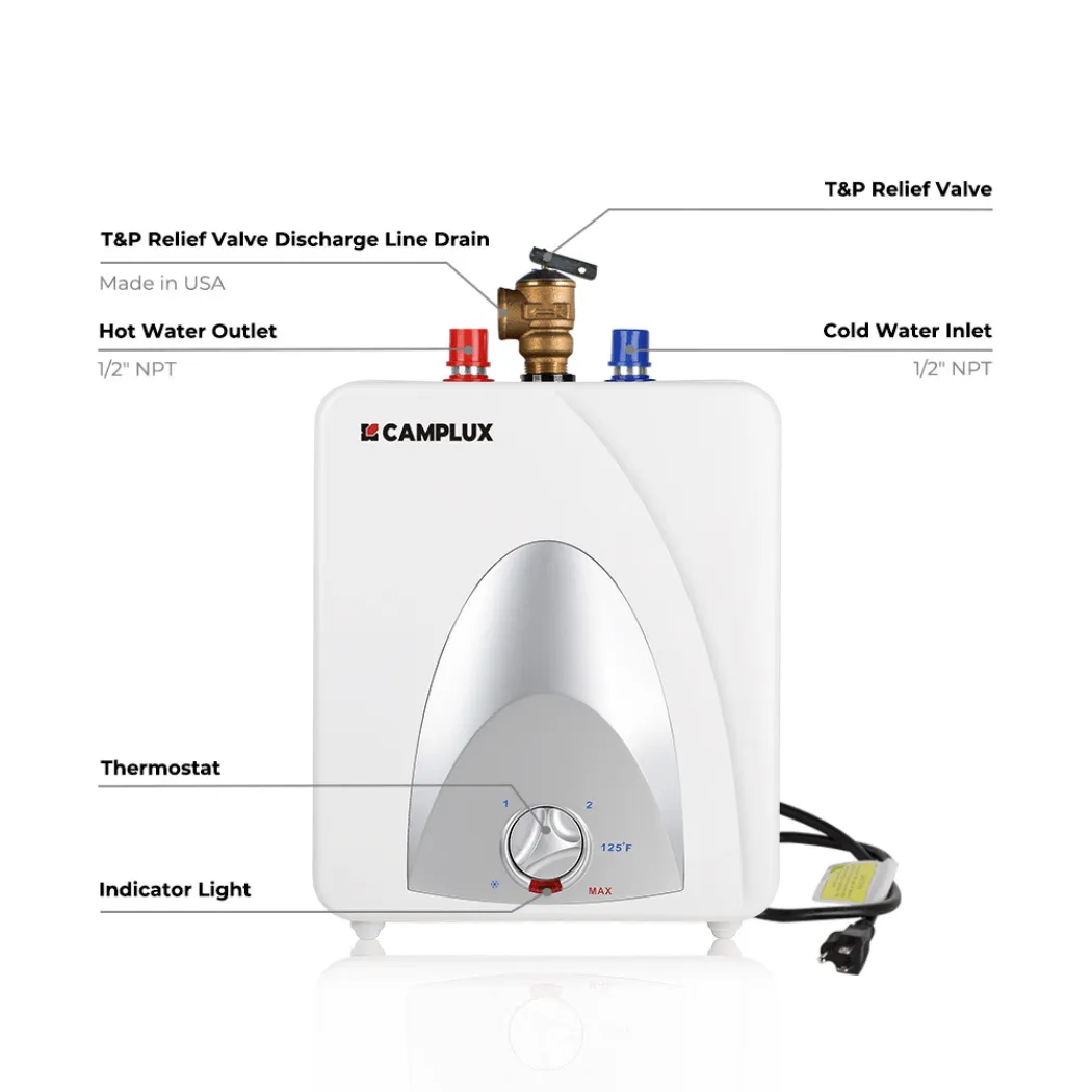 Camplux mini-réservoir chauffe-eau électrique 1,3 gallon