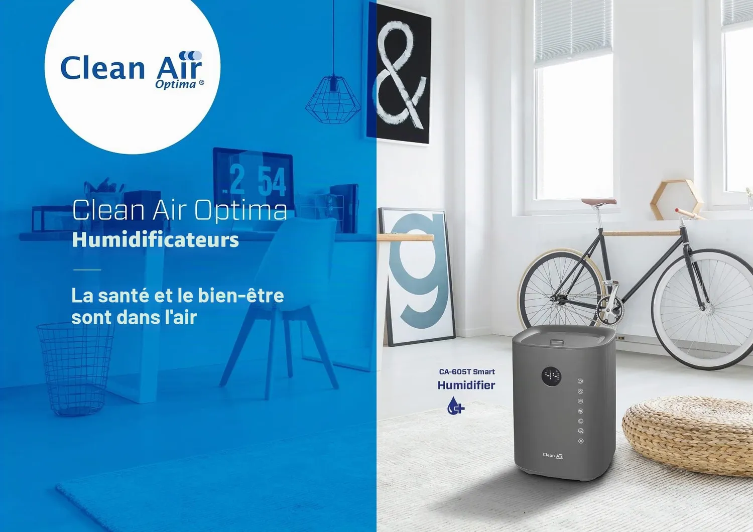 Clean Air Optima CA-605 Smart humidificateur 3,8 L titanium UVC
