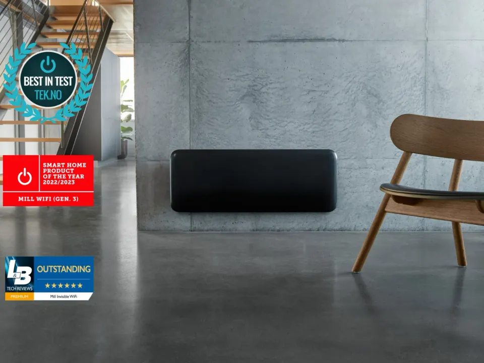 Mill Invisible Radiateur Panneau 1200W Noir Gen 4 WiFi