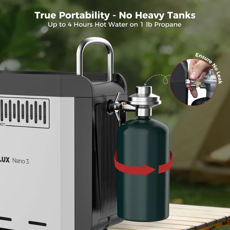 Camplux Nano 3 chauffe-eau gaz compact kit pompe