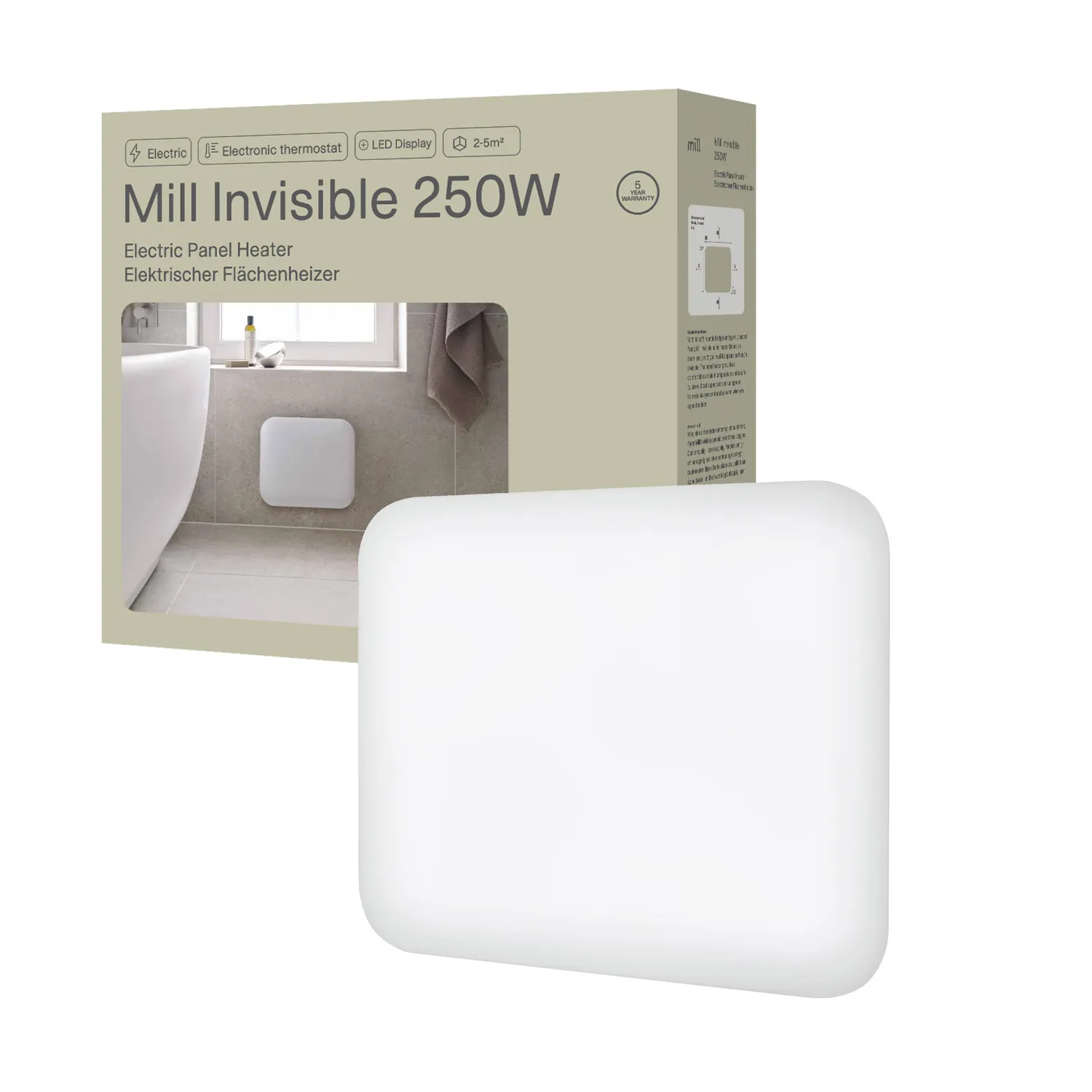 Mill Invisible radiateur panneau 250W discret