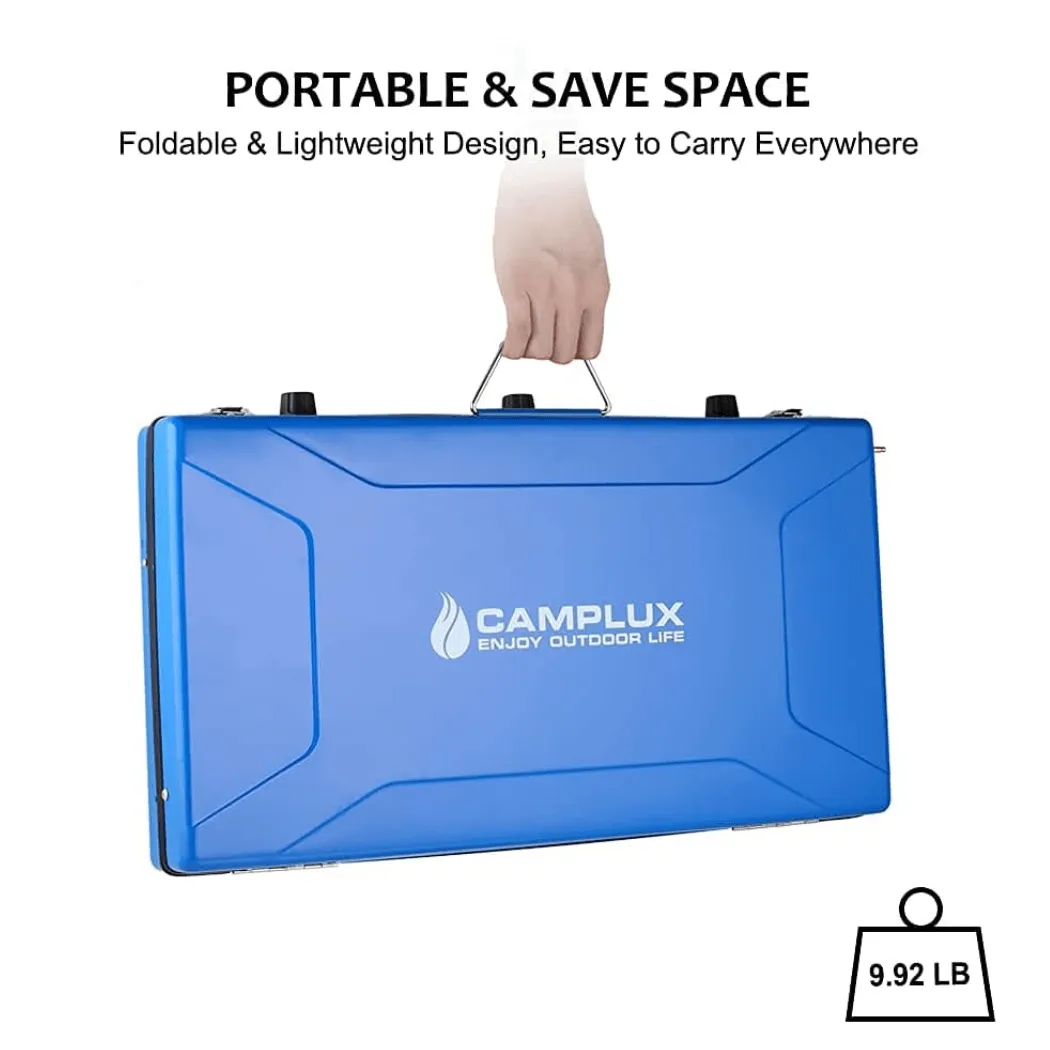 Camplux Réchaud Camping 2 Brûleurs + Gril 20400 BTU Propane