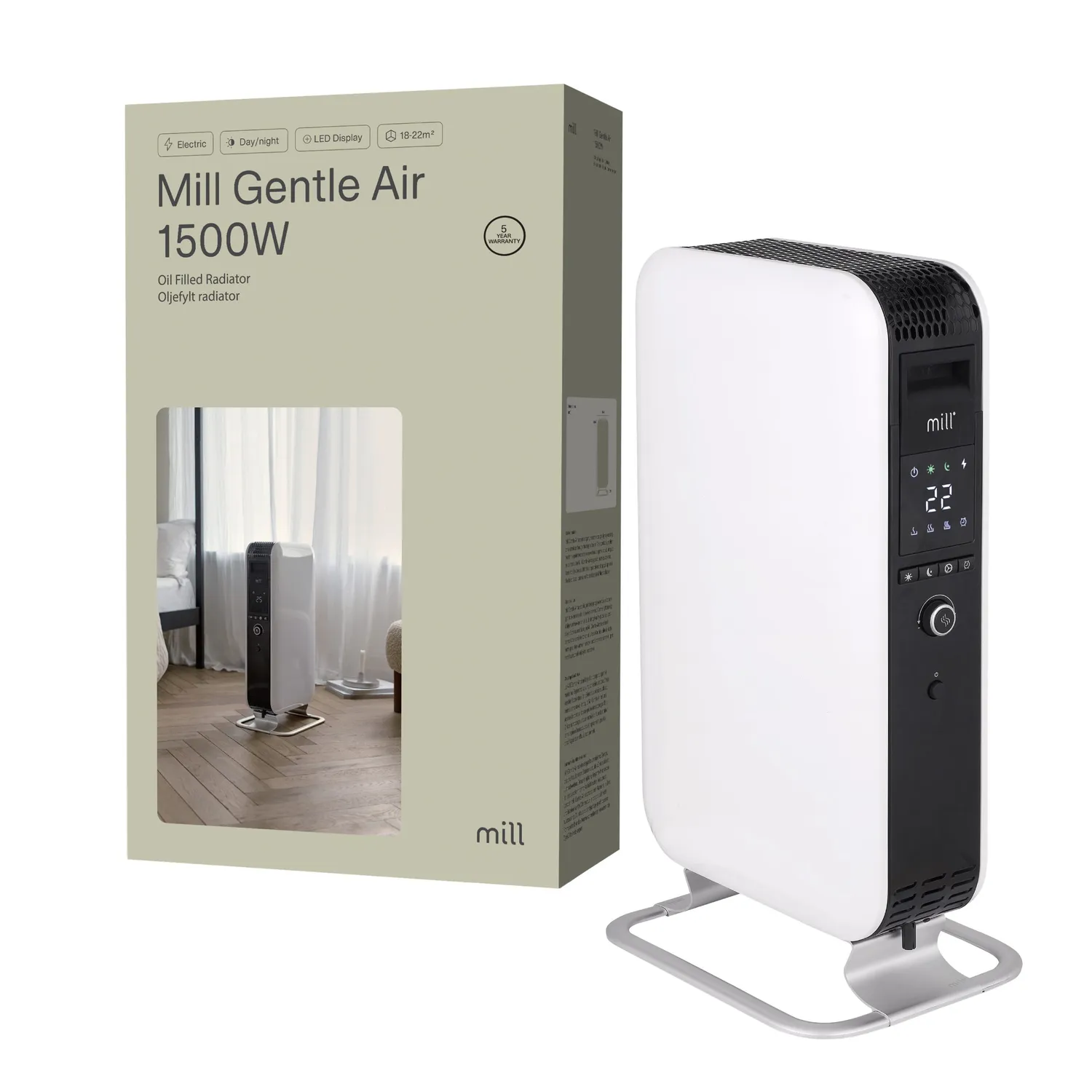 Mill Gentle Air radiateur bain d'huile 1500W silencieux