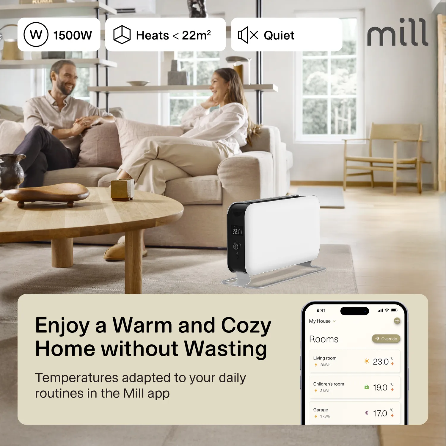 Mill WiFi Max chauffage portable 1500W connecté mobile