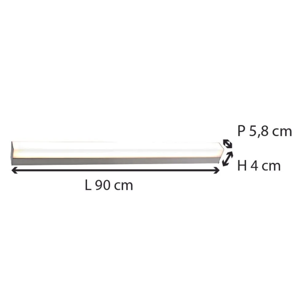 Voltman Khea réglette salle de bain 90cm chrome IP44
