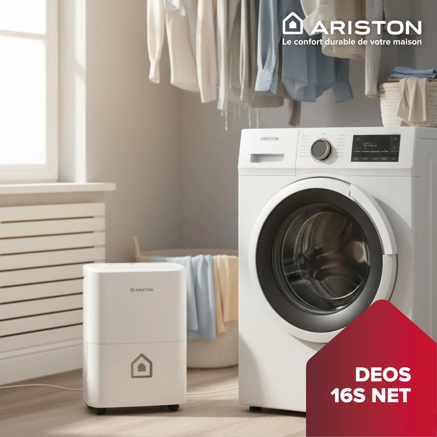 Ariston Deos 16S Net déshumidificateur WiFi 16L connecté