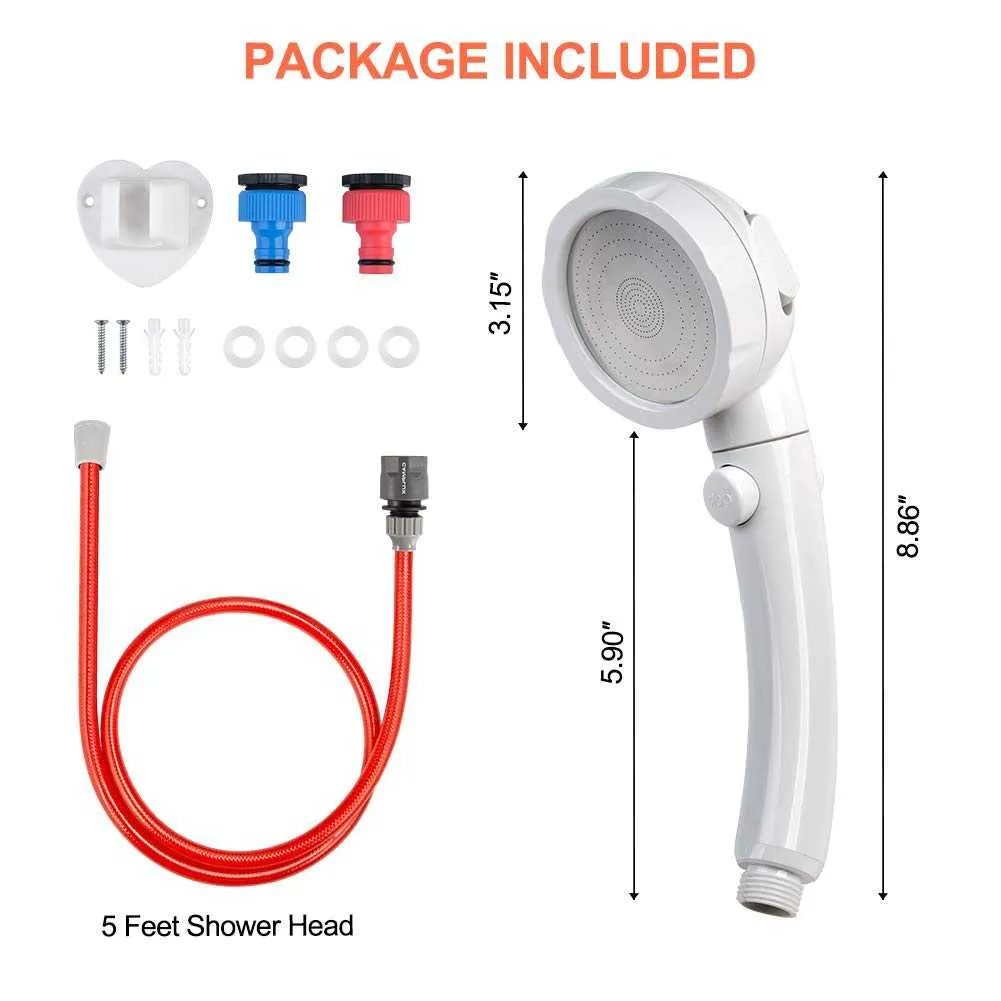 Camplux pommeau de douche haute pression avec stop 12,7cm