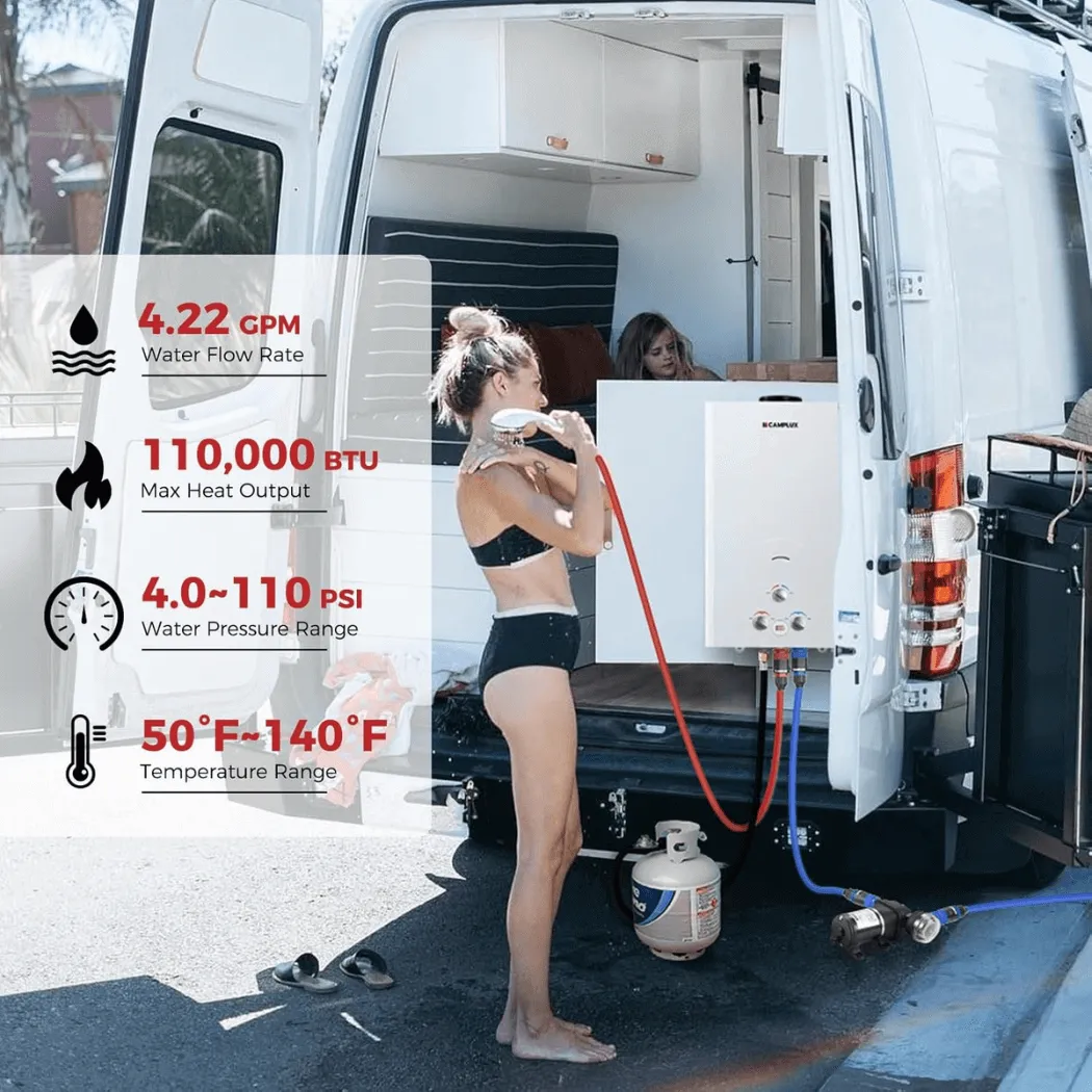 Camplux BW422P120 chauffe-eau propane 4,22 GPM kit pompe