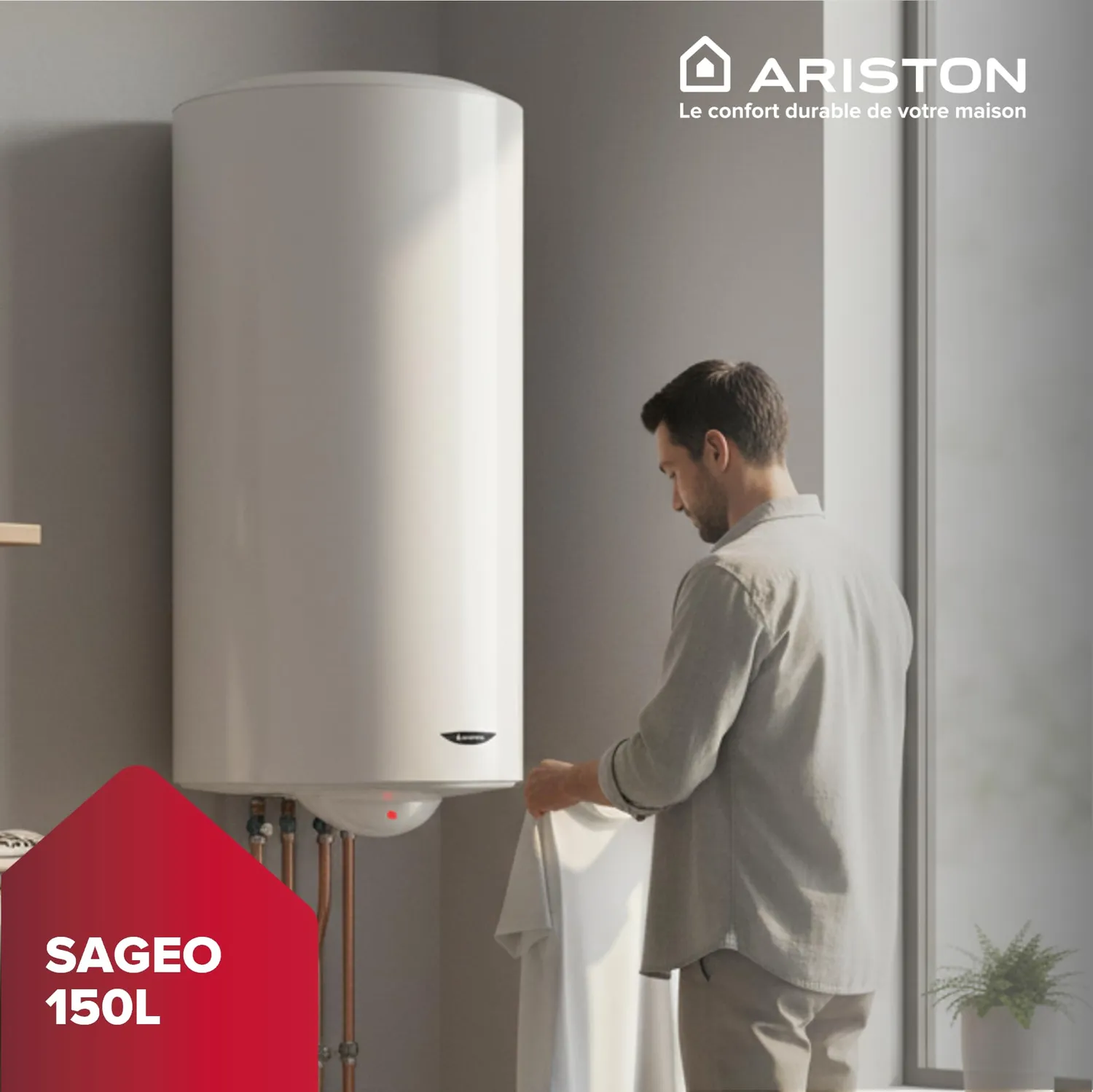 Ariston Hotpoint Sagéo 150L chauffe-eau électrique stéatite