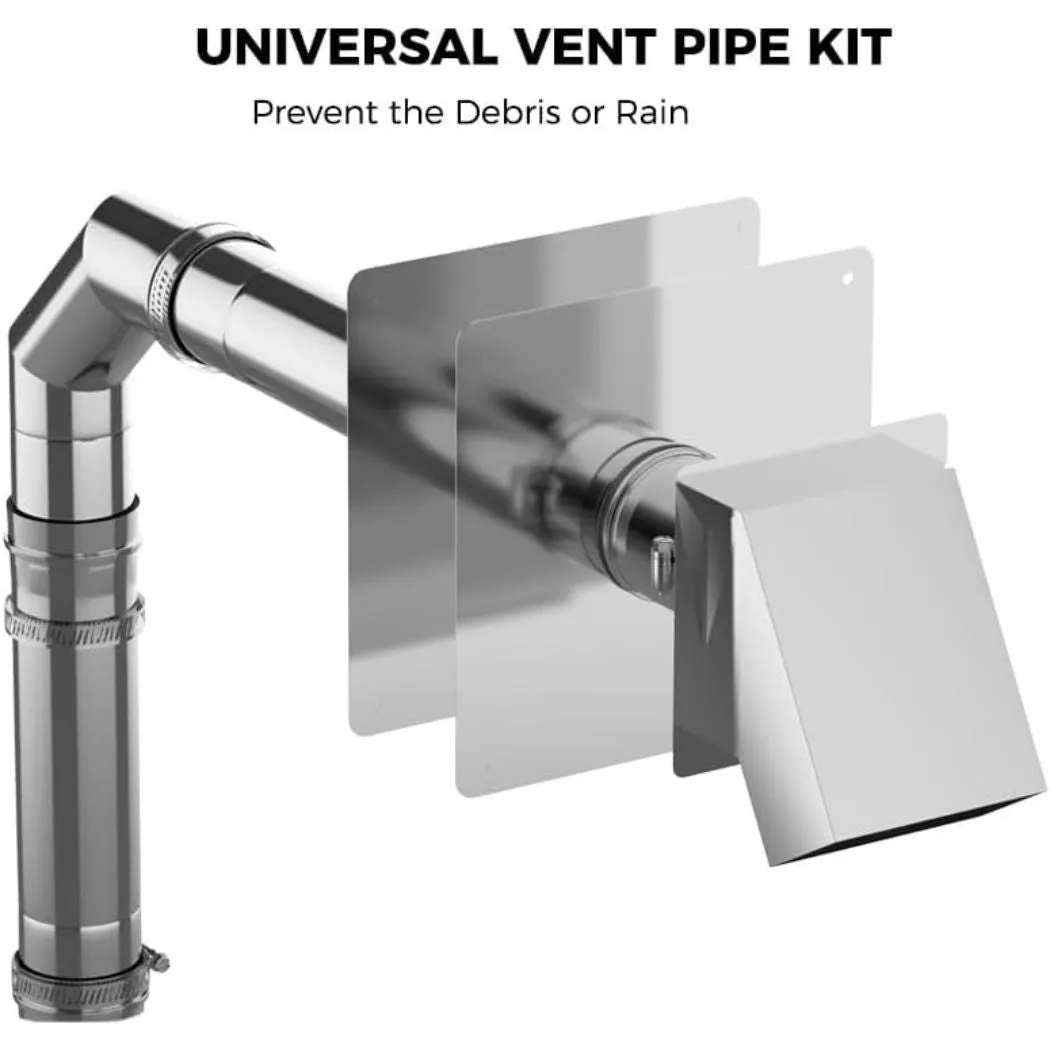 Camplux kit ventouse horizontale inox 3 pouces intérieur