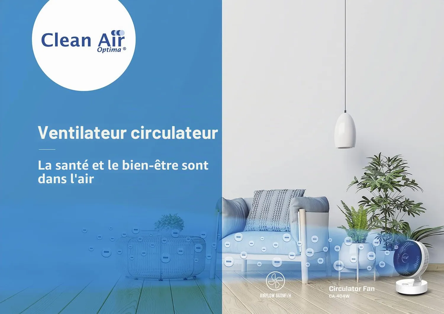 Clean Air Optima CA-404 ventilateur ioniseur blanc 660m3/h