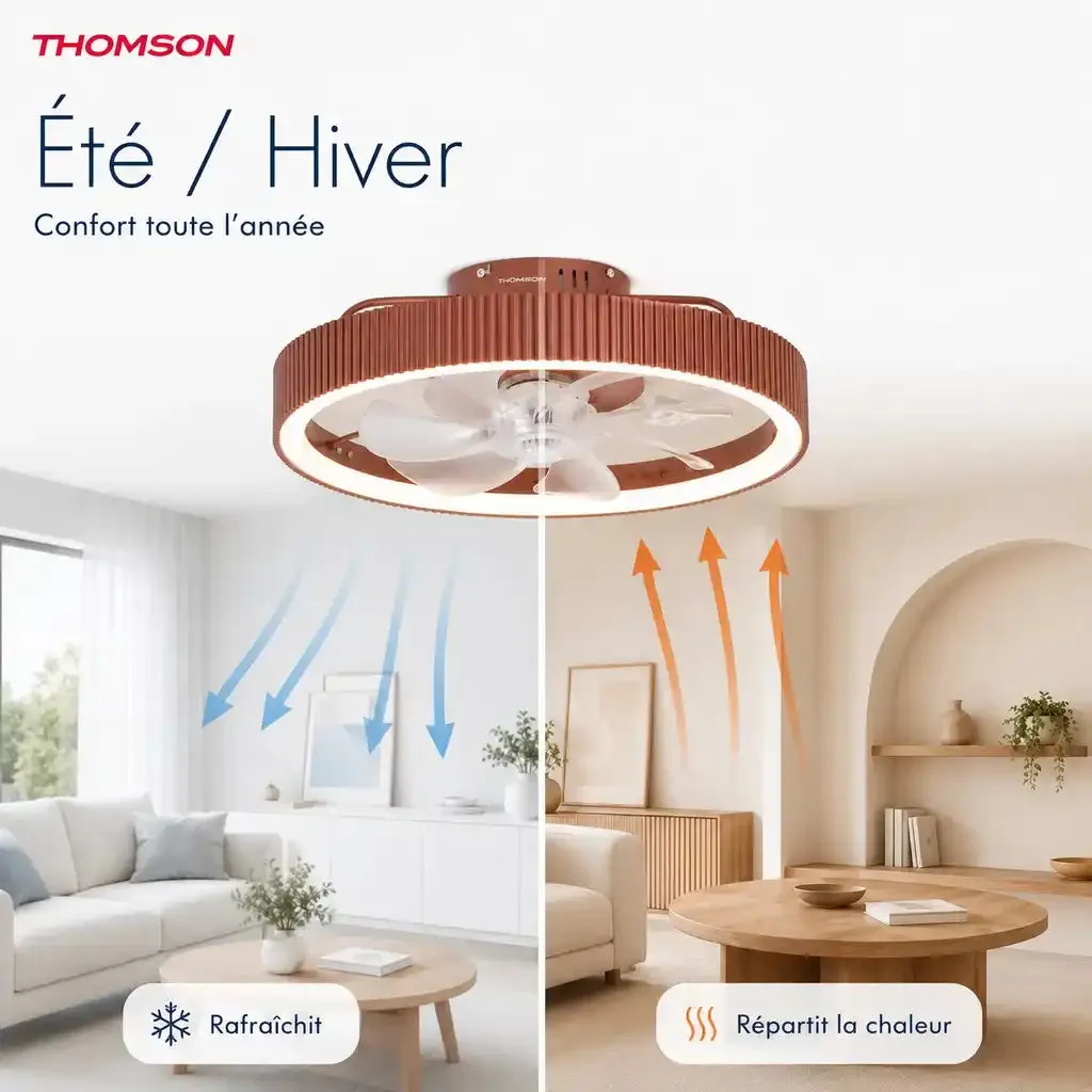Thomson ventilateur de plafond 50 cm blanc LED