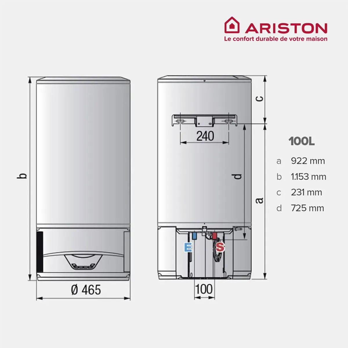 Ariston Hotpoint Lydos Hybrid Wifi 100L chauffe-eau 100 L