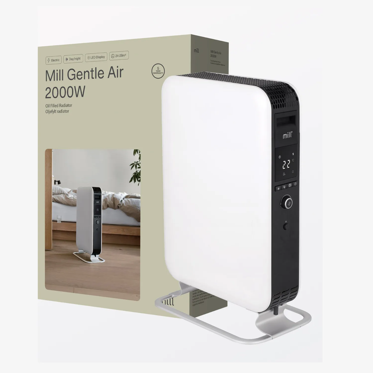 Mill Gentle Air radiateur bain d'huile 2000W mobile