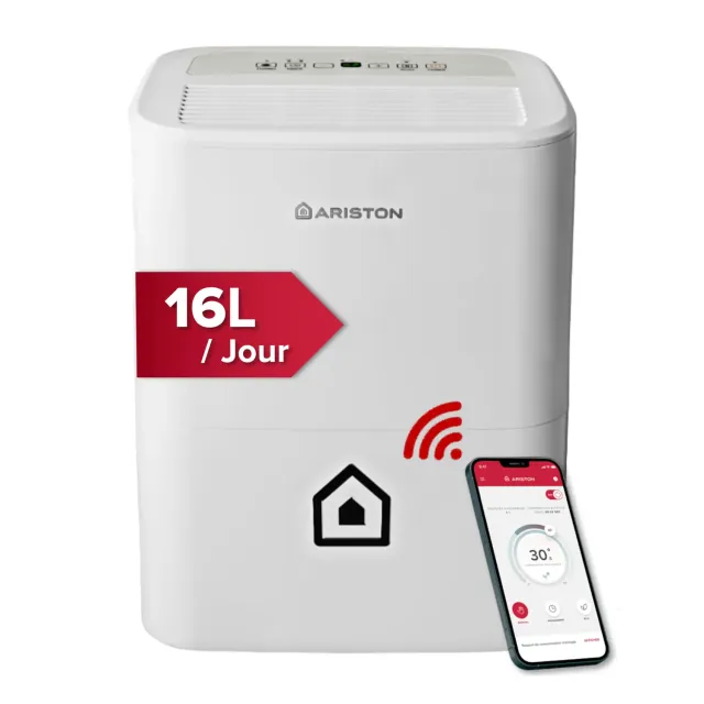 Ariston Deos 16S Net déshumidificateur WiFi 16L connecté