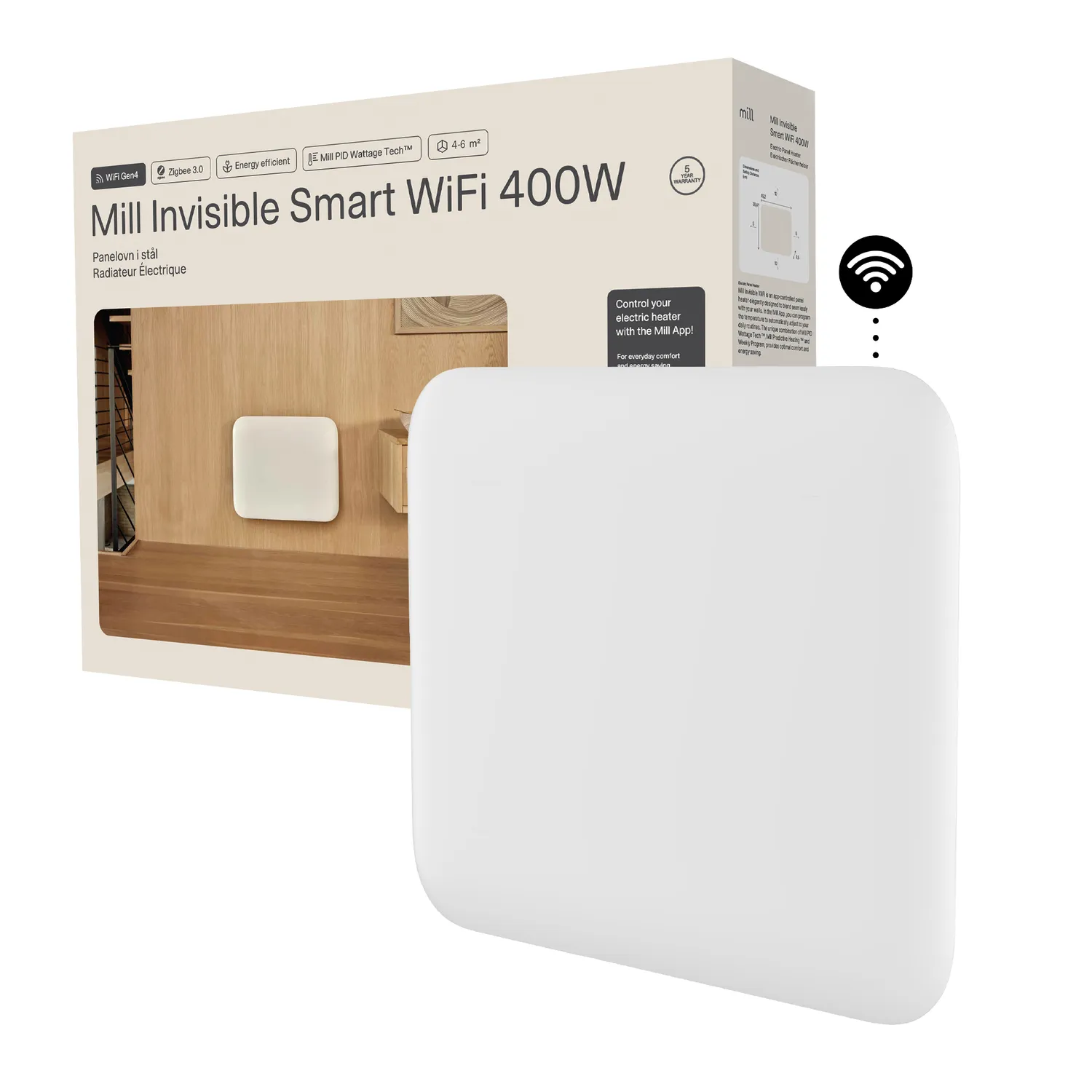 Mill Invisible Smart WiFi Gen 4 radiateur panneau 400W