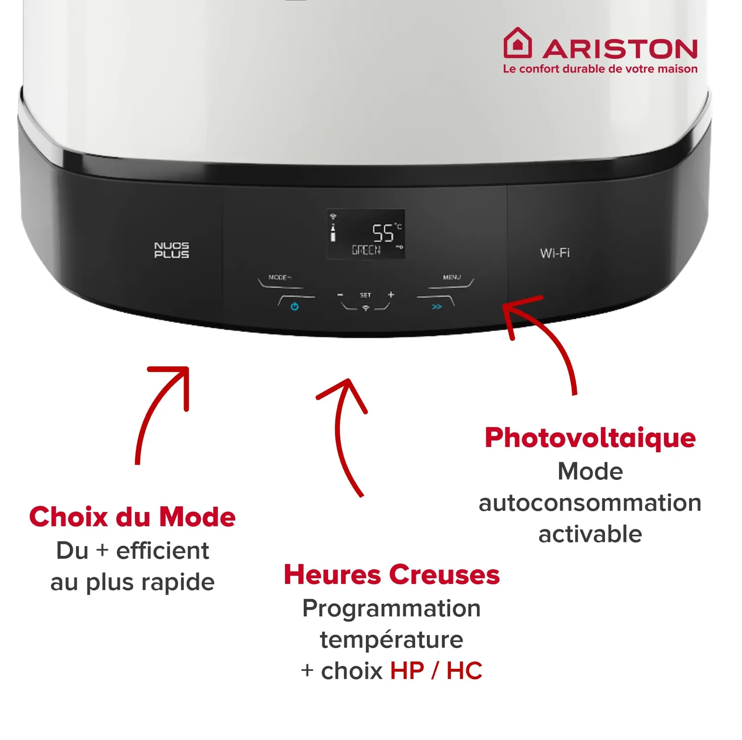 Ariston Nuos Plus S2 WiFi chauffe-eau thermodynamique 80 L silencieux