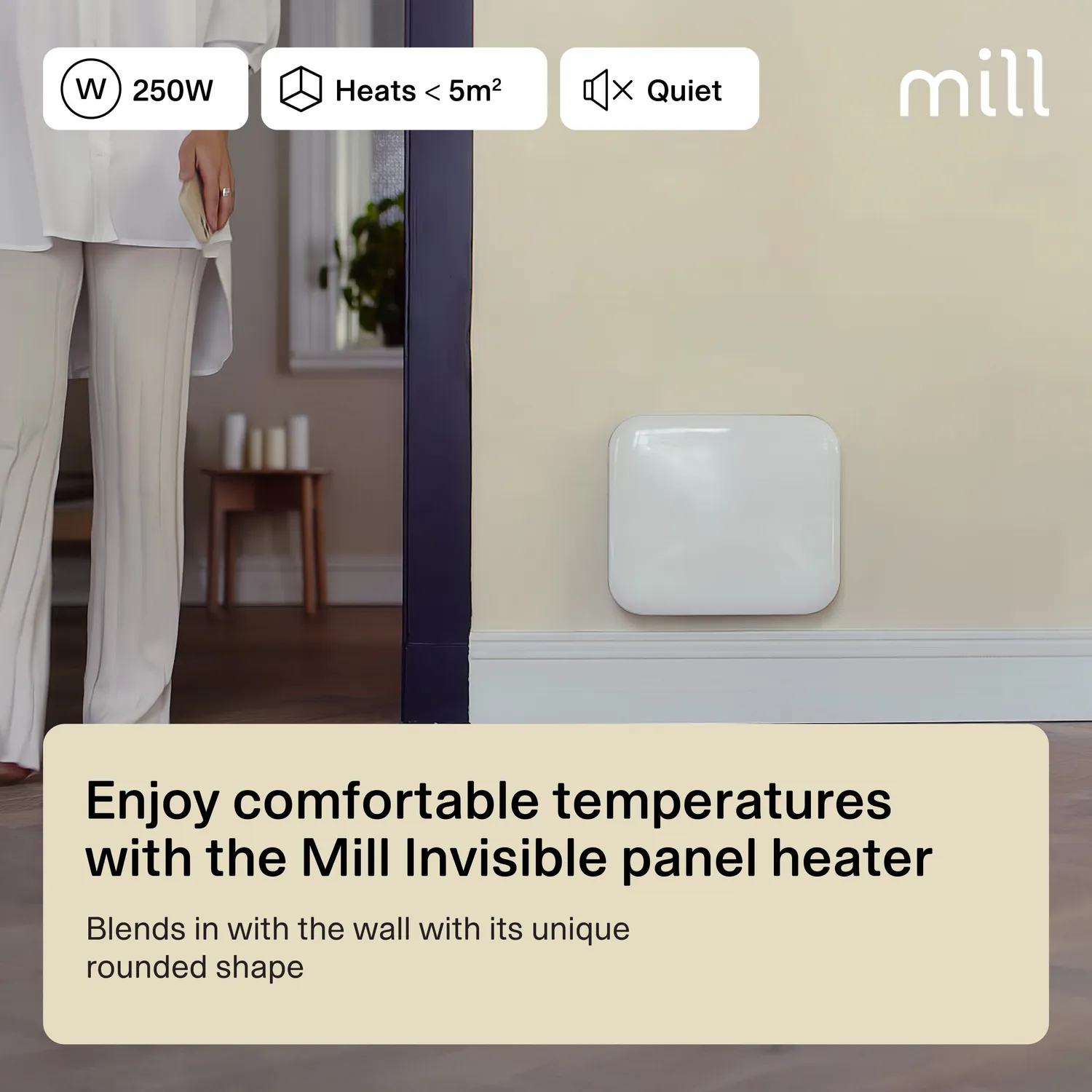 Mill Invisible radiateur panneau 250W discret