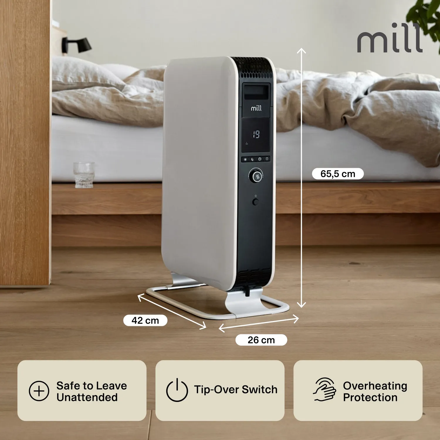 Mill Gentle Air radiateur bain d'huile 2000W mobile