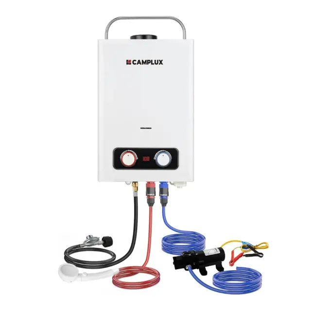 Camplux Pro 6L chauffe-eau gaz sans réservoir 6L avec pompe