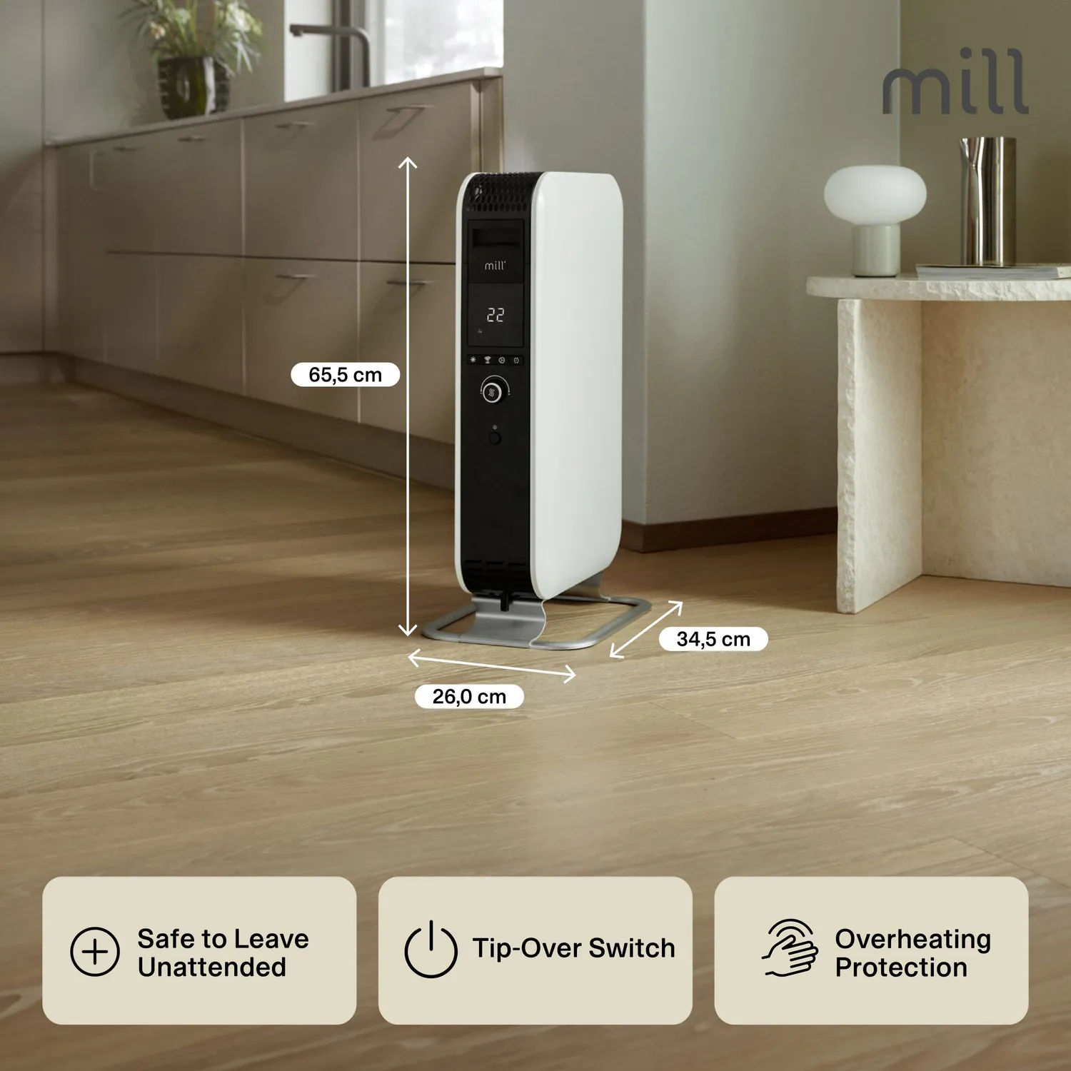 Mill Gentle Air radiateur bain d'huile 1500W silencieux