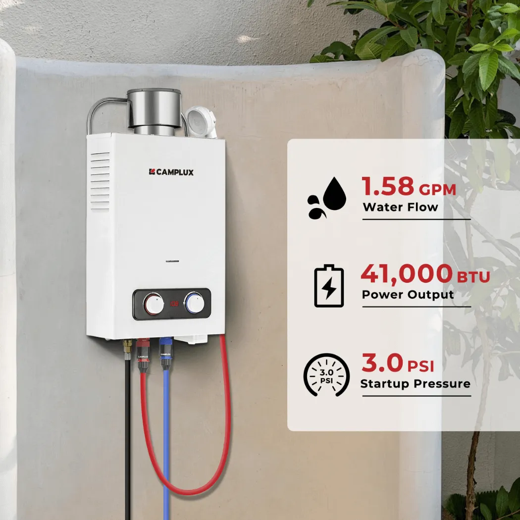 Camplux 1,58 GPM chauffe-eau propane portable 6 L/min