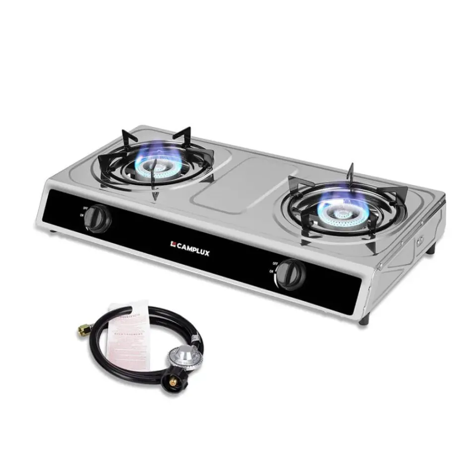 Camplux 2 feux réchaud camping inox 19600 BTU