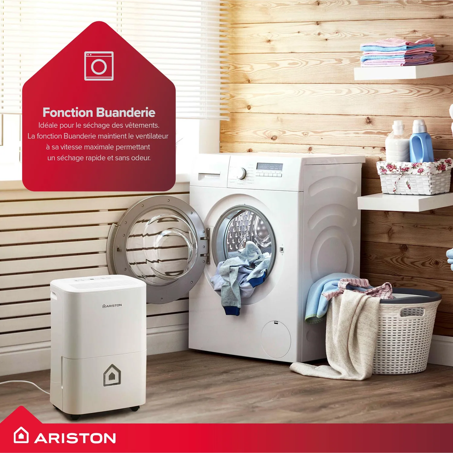 Ariston Deos 16S Net déshumidificateur WiFi 16L connecté
