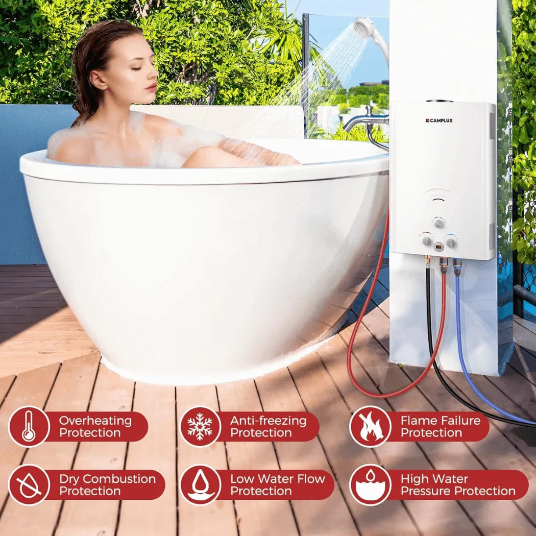 Camplux 20 L chauffe-eau gaz extérieur 5,28 GPM blanc