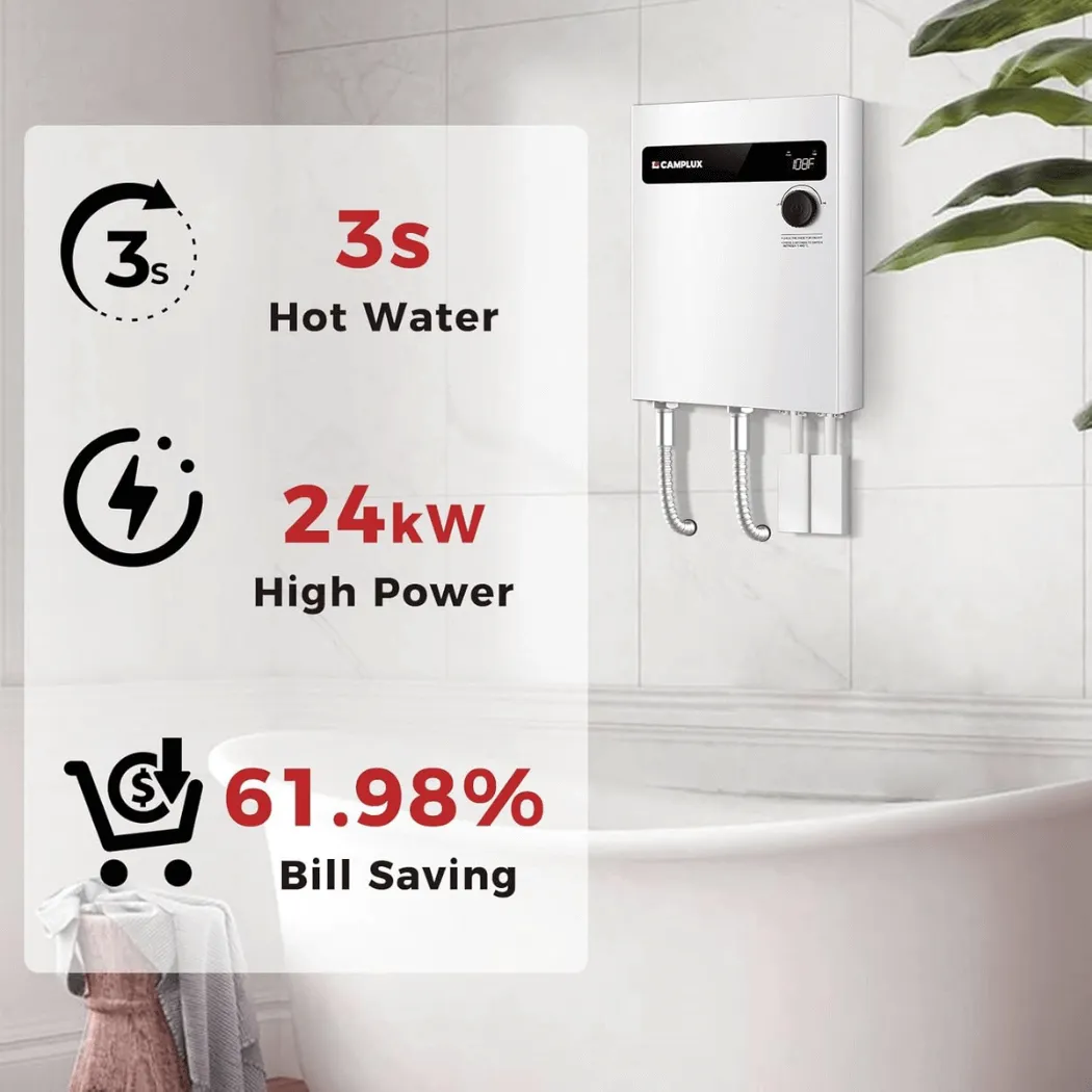 Camplux 24kW chauffe-eau électrique sans réservoir blanc