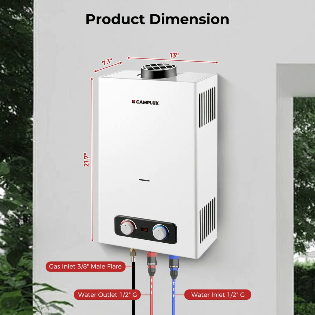 Camplux BD264 Chauffe-eau portable gaz 10L avec pompe