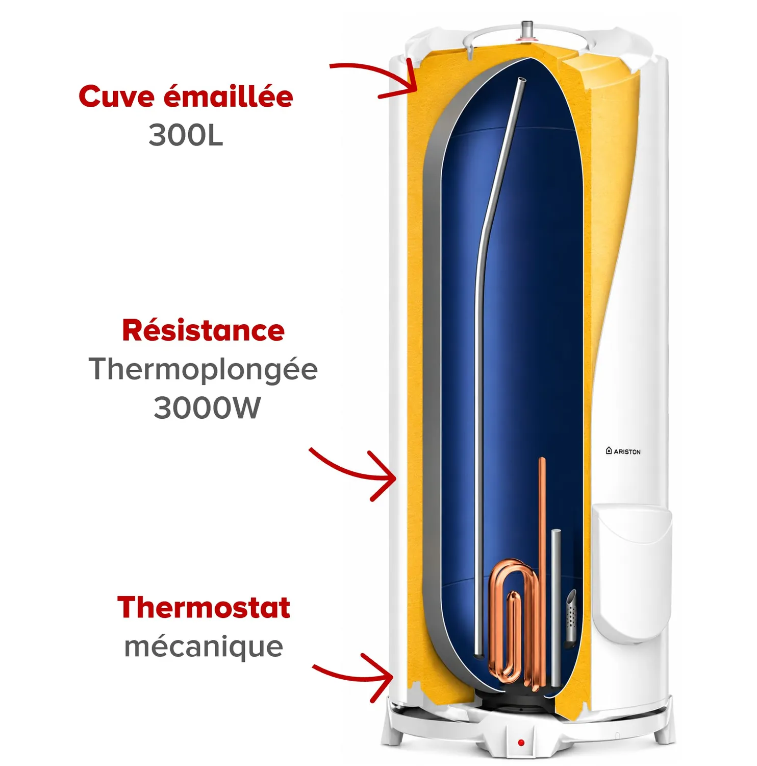 Ariston Initio 300 L chauffe-eau électrique sol 300L blindé