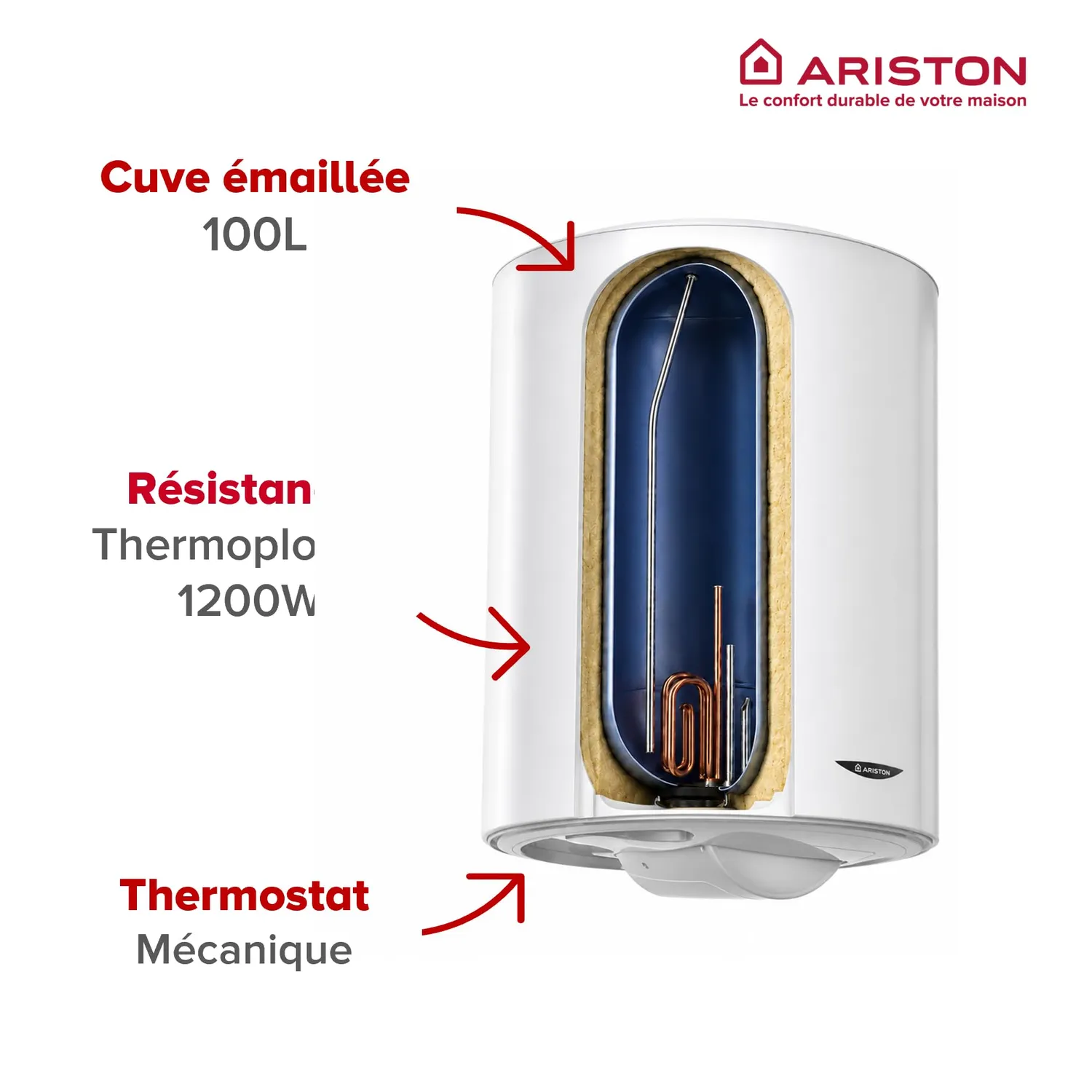 Ariston Hotpoint Initio 100L chauffe-eau 100 litres blindé