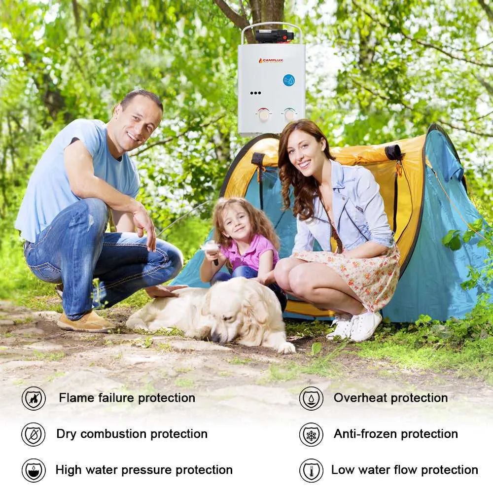 Camplux 5L chauffe-eau gaz portable pompe 4,3L