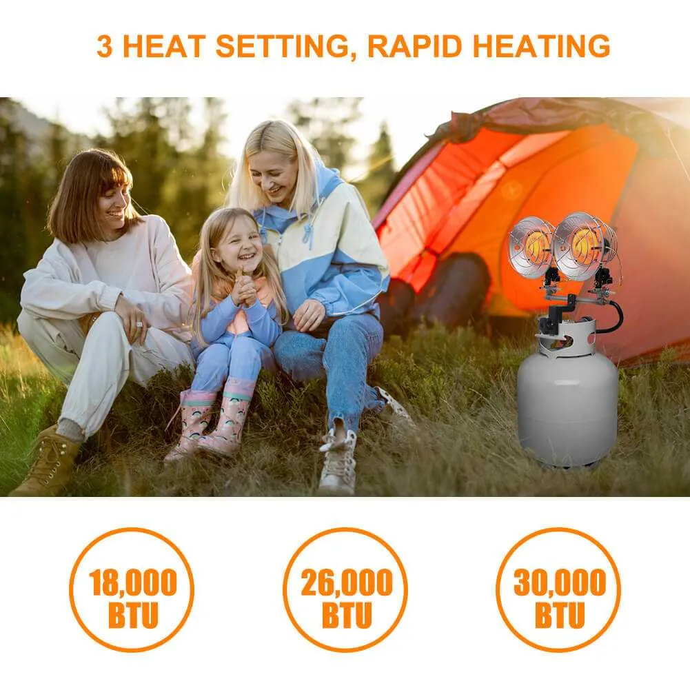Camplux chauffage propane réservoir 30000 BTU double brûleur
