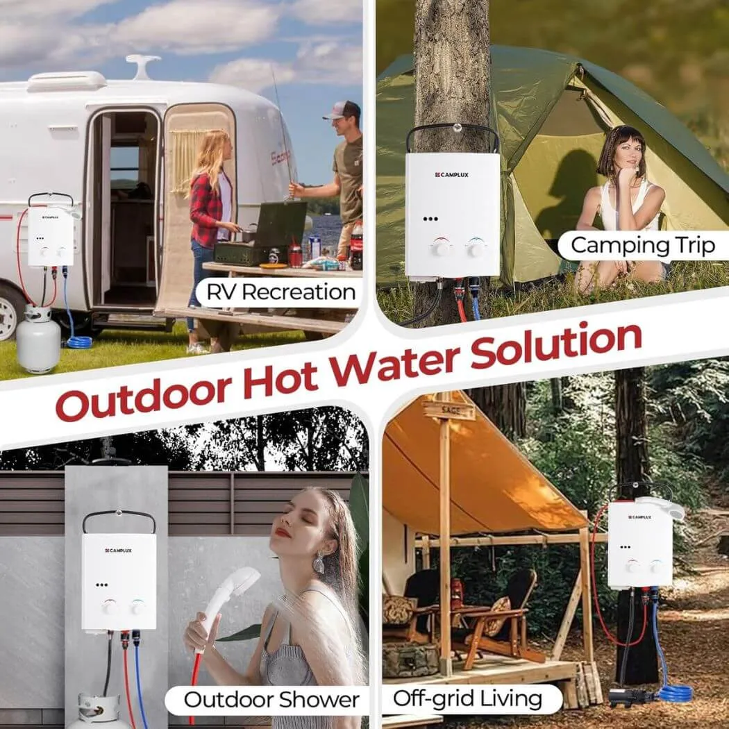 Camplux AY132 chauffe-eau gaz portable blanc propane