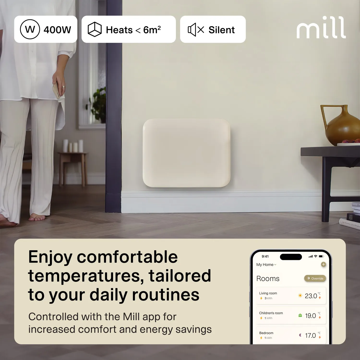 Mill Invisible Smart WiFi Gen 4 radiateur panneau 400W