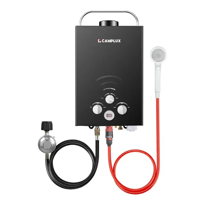 Camplux BW158B chauffe-eau gaz portable 6 L noir instantané