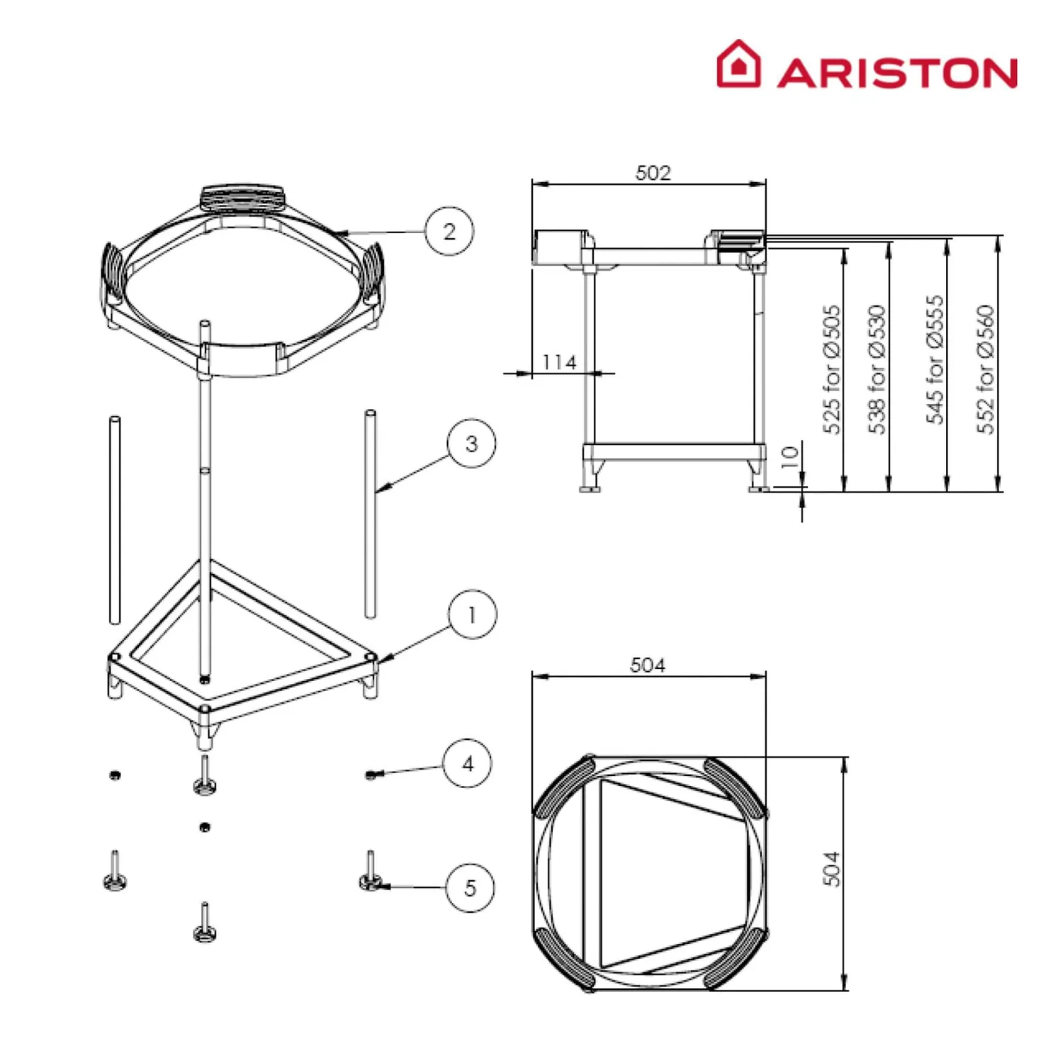 Ariston Hotpoint trépied chauffe-eau 100-200L universel
