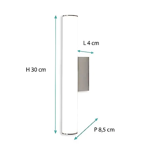 Voltman 30 cm applique salle de bain LED chrome 4000K IP44