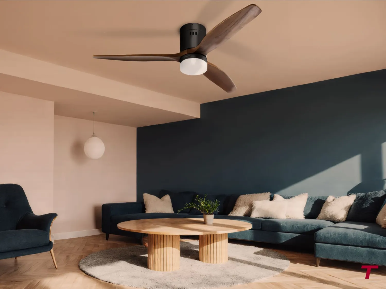 Thomson Olia ventilateur de plafond blanc sable LED silencieux