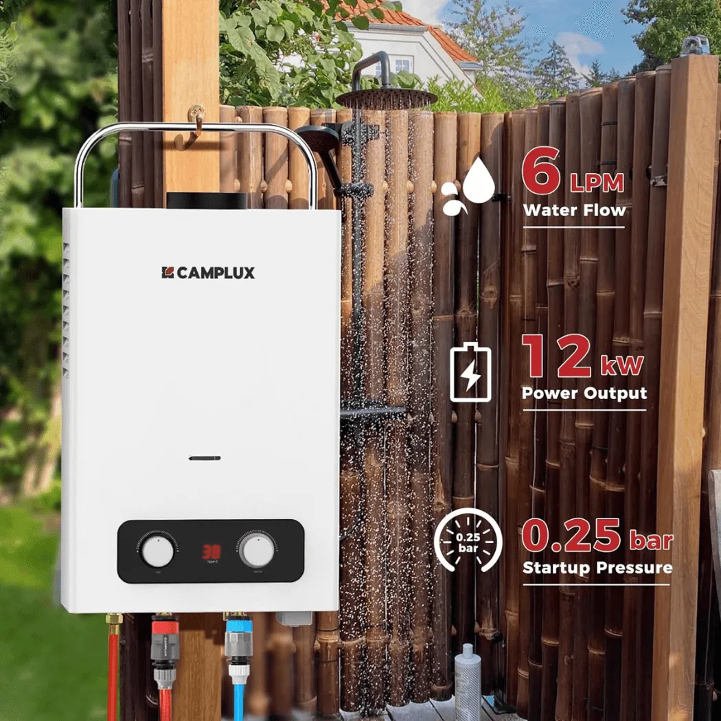Camplux BD158 chauffe-eau gaz portable 6L 37 mbar