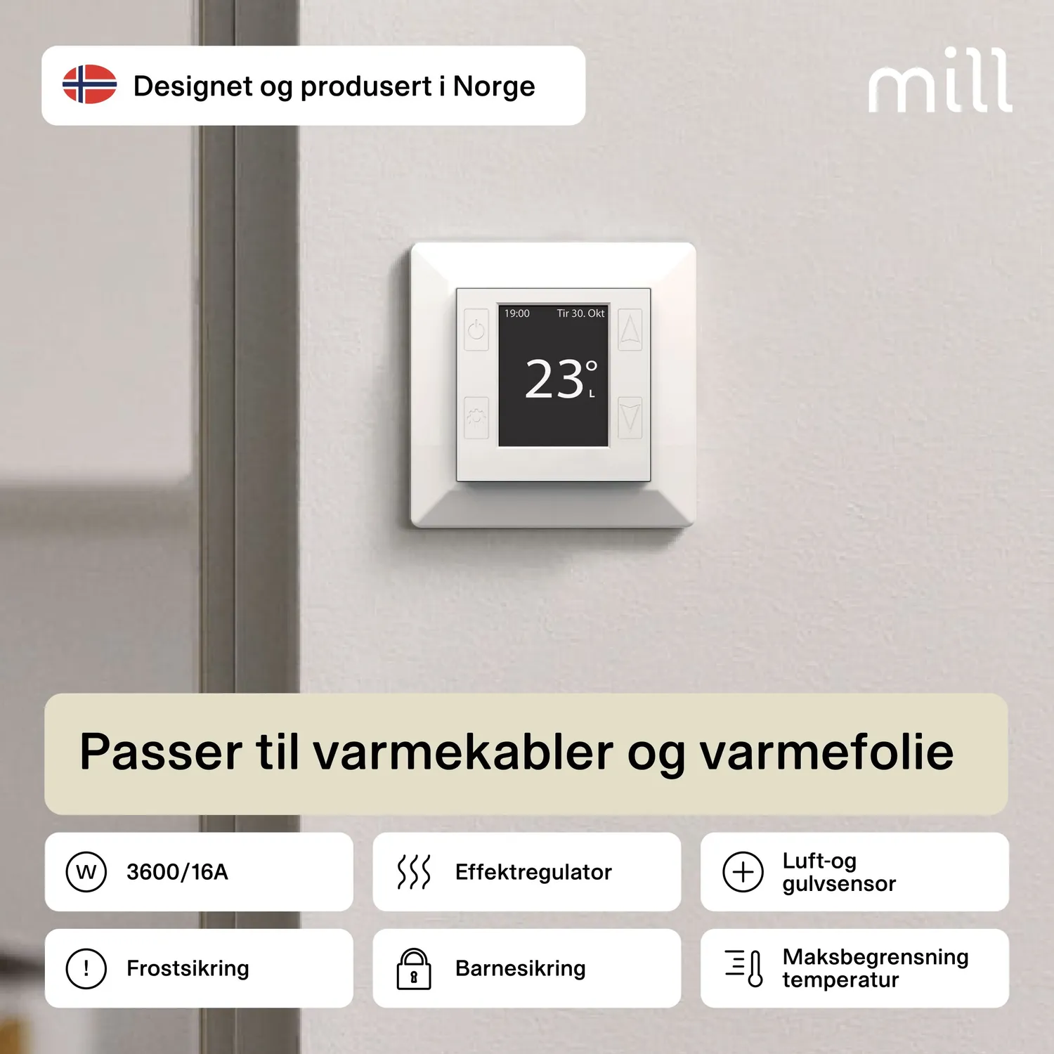 Mill Smart thermostat sol WiFi blanc pilotage smartphone