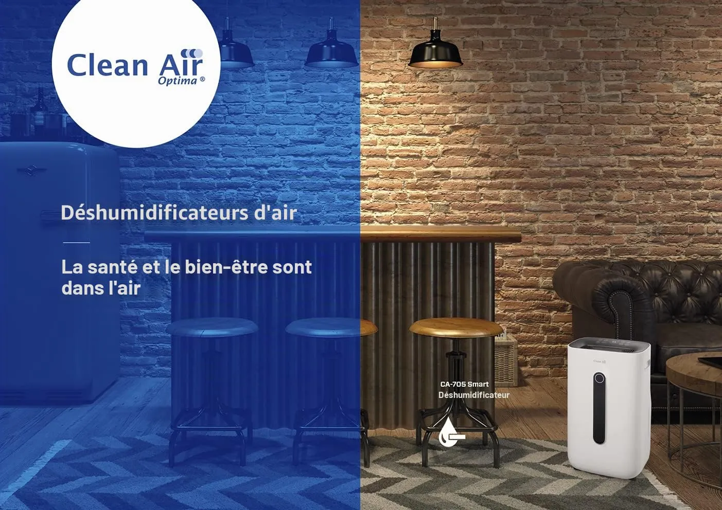 Clean Air Optima CA-705 Smart déshumidificateur 16 L/jour