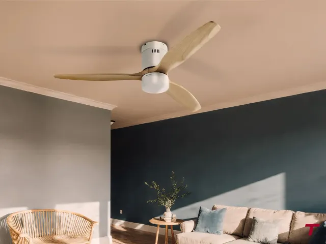 Thomson Olia ventilateur de plafond blanc sable LED silencieux